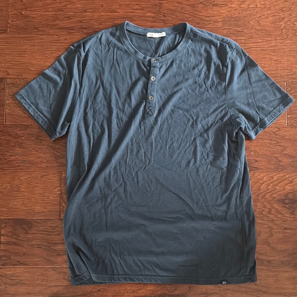 Men's Blue Henley Shirt Thread 4 Thought